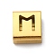 Ion Plating(IP) 304 Stainless Steel Square Slide Charms, Golden, Letter M, 9x8x4mm, Hole: 3.5x8.5mm