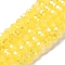 Baking Electroplate Glass Beads Strands, AB Color, Faceted, Rondelle, Yellow, 6x5mm, Hole: 1mm, about 80~85pcs/strand, 38~40cm