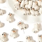 Handmade Porcelain Beads, Hand Painted Ceramic Beads, Animals, White, Dog, 18x13mm