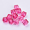 Transparent Acrylic Beads, Cube, Faceted, Medium Violet Red, 10x10x8mm, Hole: 1.5mm, about 900pcs/500g