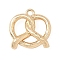 Brass Charms, Golden, Bretzel, 12.5x12.5x3mm, Hole: 1.4mm