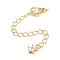 Brass with Cubic Zirconia Chain Extender, End Chains, Star, Real 18K Gold Plated, 73mm