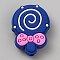 PVC Plastic Beads, Lollipop, Midnight Blue, 28.5x21.5x9mm, Hole: 3mm