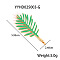 Stainless Steel Enamel Leaf Hair Bobby Pins for Women, Green, 59.5x24.8mm