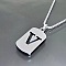 Rectangle with Laser Cut Letter 201 Stainless Steel Initial Pendant Necklaces, Stainless Steel Color, Letter V, 23.62 inch(60cm)