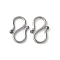 304 Stainless Steel S-Hook Clasps, Stainless Steel Color, 12x8x1.5mm, Hole: 5.5x4mm