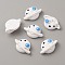Space Theme Opaque Resin Cabochons, Planet with Spaceman, White, 19x28.5x8.5mm