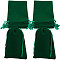 Velvet Jewelry Drawstring Gift Bags, Rectangle, Dark Green, 14.5~15.5x10.5~11x0.4cm, about 20pcs/bag