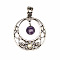 Natural Amethyst Pendants, Flat Round, 35x31mm
