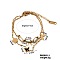 Five-leaf Flower Butterfly Stainless Steel Crystal Rhinestone Multi-Strand Bracelets with Enamel for Women, Golden, 6-3/4 inch(17cm)