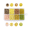 6/0 Glass Seed Beads, Mixed Style, Round, Yellow, 4x3mm, Hole: 1mm, about 1900pcs/box, Packaging Box: 11x7x3cm