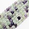 Natural Fluorite Beads Strands, Faceted, Round, 4mm, Hole: 1mm, about 96pcs/strand, 14.9 inch~15.1 inch