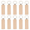 Wooden Keychains, with Split Key Ring, Platinum, Rectangle, 118mm
