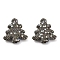 Christmas Tree Polymer Clay Rhinestone Beads, Focals Beads for Beadable Pens Jewelry Keychain Making, Crystal AB, 30.5x27.5x8mm, Hole: 2mm