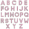 52Pcs 26 Styles Alloy Rhinestone Slide Charms, Letter A~Z, Light Rose, 12x3.5~12x4~5mm, Hole: 8x1.5mm, 2pcs/style