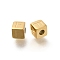 Ion Plating(IP) 304 Stainless Steel Beads, Cube with Letter, Real 14K Gold Plated, Letter F, 5x5x5mm, Hole: 2mm