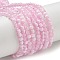 Crackle Glass Beads, Rondelle, Flamingo, 4.5mm, Hole: 0.7mm