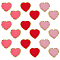 18Pcs 3 Styles Towel Cloth Computerized Embroidery Cloth Iron On/Sew On Patches, with Back Adhesive & Golden Edge, Costume Accessories, Appliques, Heart, Mixed Color, 50x50~52x3mm, 6pcs/style