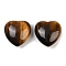 Natural Tiger Eye Gemstone Beads, Heart, 13x25x25mm, Hole: 2mm