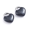 304 Stainless Steel Charms, Enamelled Sequins, Lock, Stainless Steel Color, Black, 11x9.5x3.5mm, Hole: 3.5x2.5mm