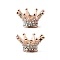 Alloy Rhinestone Crown Beads, Focal Beads for Beadable Pens, Keychains and Jewelry, Rose Gold, 25.5x23.5x13.5mm, Hole: 2.5mm