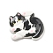 Opaque Resin Cabochons, Cat, Black, 29x34x5mm