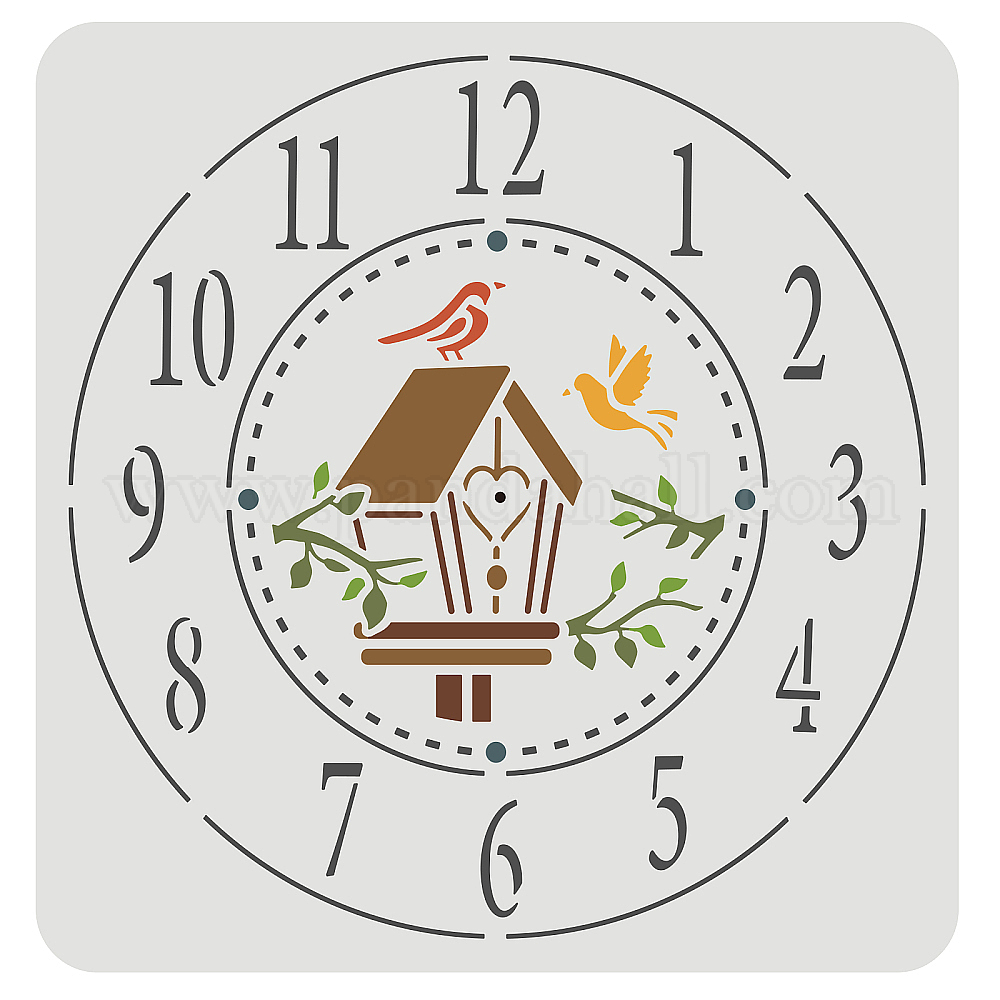 Wholesale FINGERINSPIRE Clock Stencil 30x30cm Create DIY Clock Crafts