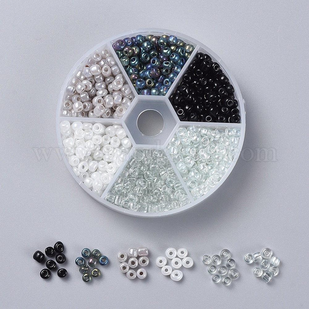 Tila Lot de 395 perles de rocaille en verre de 5 mm, 15 styles, perles