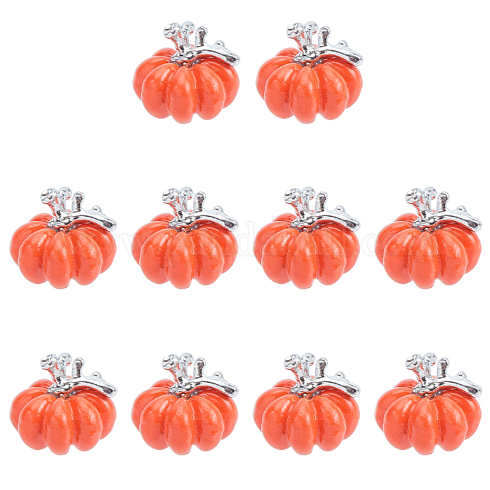 Shop CHGCRAFT 30pcs Alloy Pumpkin Pendants Charms Enamel Halloween