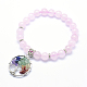 Bracelets stretch avec breloque en quartz rose naturel BJEW-F276-A02-1