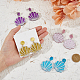 FIBLOOM 4 Pairs 4 Colors Sparkling Resin Shell Shape Dangle Stud Earrings for Women EJEW-FI0001-67-3