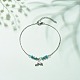 304 Stainless Steel Mixed Shape Charm Anklet with Round Natural White Jade Beads for Women AJEW-AN00498-5