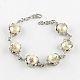 Perle naturelle collier de perles et des bracelets et bagues ensembles avec les accessoires en laiton de tonalité de platine SJEW-R045-02-7