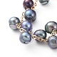 Cultured Freshwater Pearl  Beaded Bracelets BJEW-JB04819-02-2