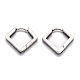 304 Stainless Steel Rhombus Huggie Hoop Earrings STAS-H156-08P-1