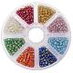 Multicolore 6/0 perles de verre de verre transparent diamètre 4mm perles lâches pour la fabrication de bijoux SEED-PH0001-16-1