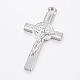 Crémaillère placage alliage Crucifix Croix pendentifs PALLOY-L157-03-1