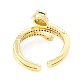 Открытое кольцо-манжета в виде змеи с кубическим цирконием RJEW-I083-01G-3