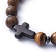 Braccialetti elasticizzati con perle di legno naturale BJEW-JB05231-05-2