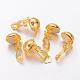 Golden Brass Clip-on Earring Findings For Non-Pierced Ears Jewelry X-KK-E026-G