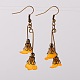 Dangling Transparent Acrylic Flower Pendant Earrings EJEW-JE01334-2