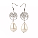 Natural Teardrop Shell Pearl Beads Dangle Earrings EJEW-JE02792-2
