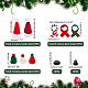 Arricraft 80 個 10 スタイルのクリスマステーマのワインボトルカバーセット  毛糸の帽子も含めて  プラスチックの帽子と毛糸のスカーフ  ミックスカラー  85x45x2~16mm  内径：27.5mm  8個/スタイル AJEW-AR0001-65-2