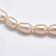 Fili di perle di perle d'acqua dolce coltivate naturali PEAR-F007-76A-01-3