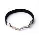 304 Stainless Steel Leather Cord Bracelets BJEW-N269-29-4