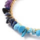 Natural & Synthetic Mixed Stone Chips Beads Bangles BJEW-JB05651-01-3