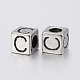 304 Stainless Steel Large Hole Letter European Beads X-STAS-H428-01AS-C-2