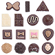 Sunnyclue 60 Stück 15 Stile undurchsichtige Schokoladen-Harz-Cabochons CRES-SC0002-67-1