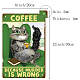 CREATCABIN Cat Coffee Tin Sign Vintage Because Murder Is Wrong Metal Tin Sign Retro Poster for Home Kitchen Bathroom Wall Art Decor 8 x 12 Inch AJEW-WH0157-450-2