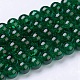 1 brin de perles rondes en verre craquelé transparent vert foncé X-CCG-Q001-10mm-17-2